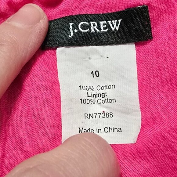 J. Crew Hot Pink Deco Dot Strapless A-Line Mini Dress Sz 10 - Picture 11 of 13
